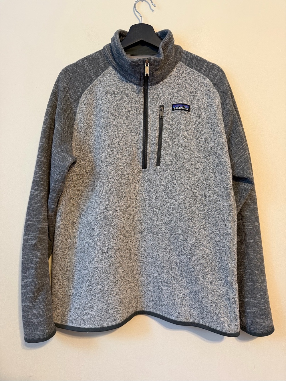 Patagonia Men’s Better Sweater 1/4 Zip Fleece Pullover Two-Tone Gray Size L